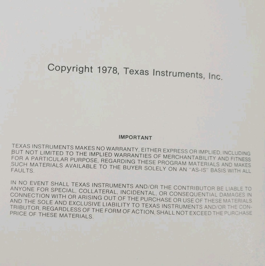 Vintage Texas Instruments TI-59 Specialty Pakettes Programming Aids Manual 1978