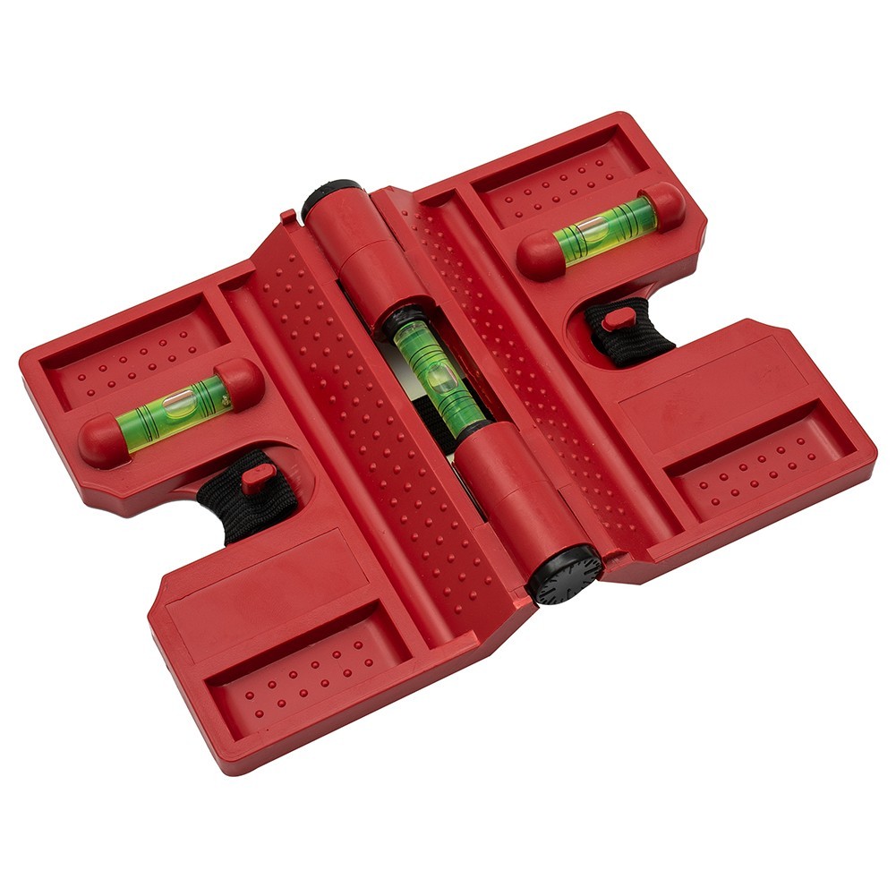 Fence Post Level Tool Versatile Adjustable Plastic Red Vertical 3 Vials