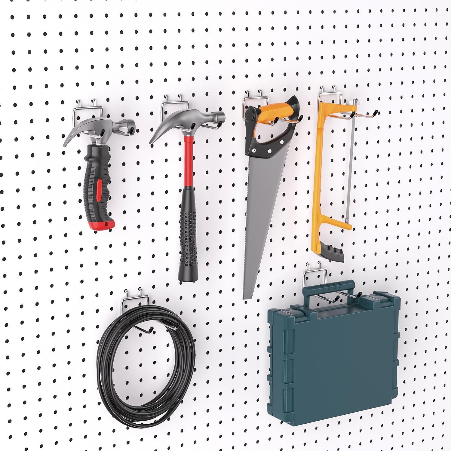 Durable 30 Pack Pegboard Hooks - 4 Inches, Tool-Free Installation, Silver Finish