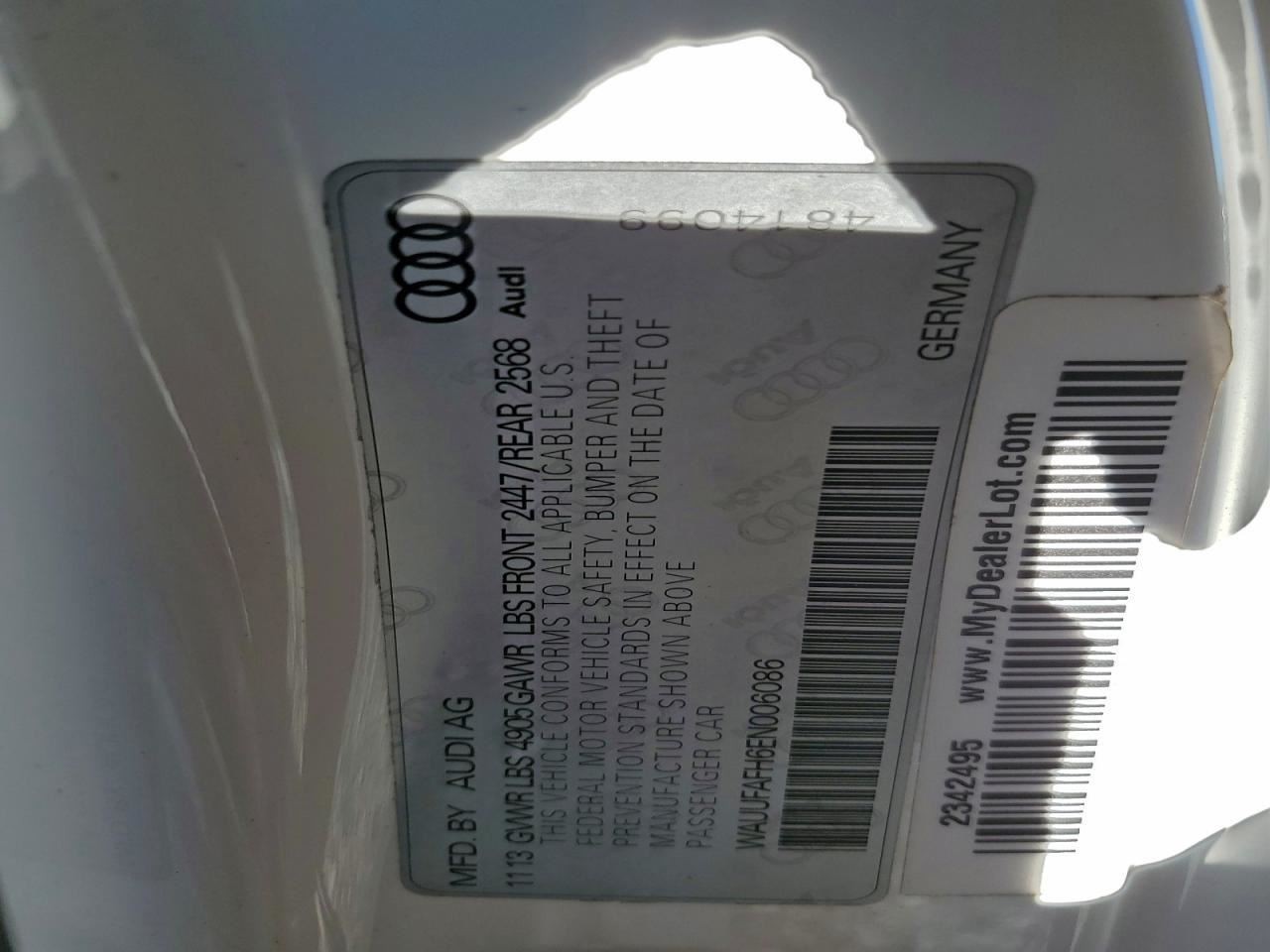 AUDI A5 2014 Glove Box 4939152