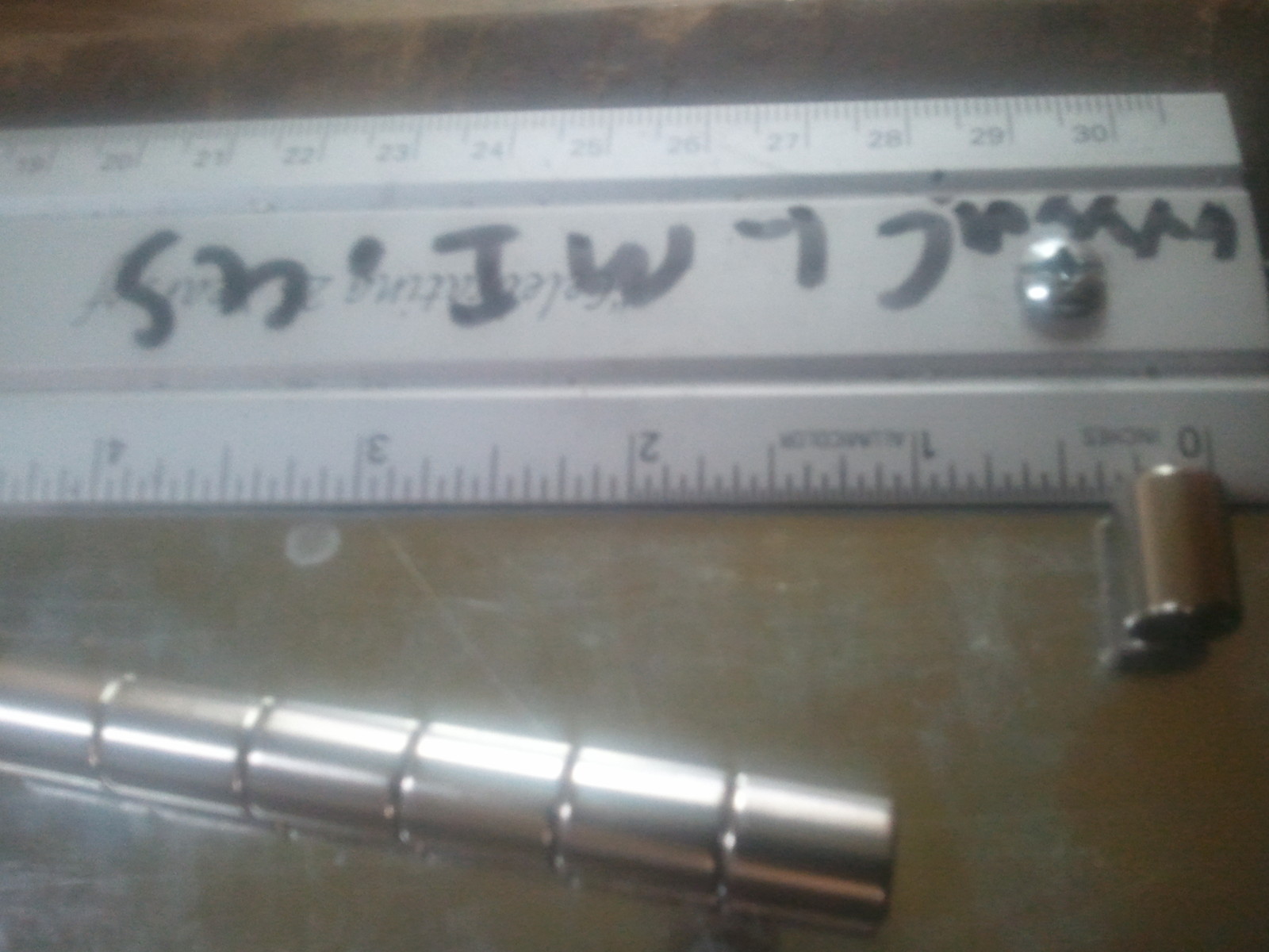 Neodymium Magnets grade N35Ni 3/8"dia x .500" ln cylinder type 1` each new