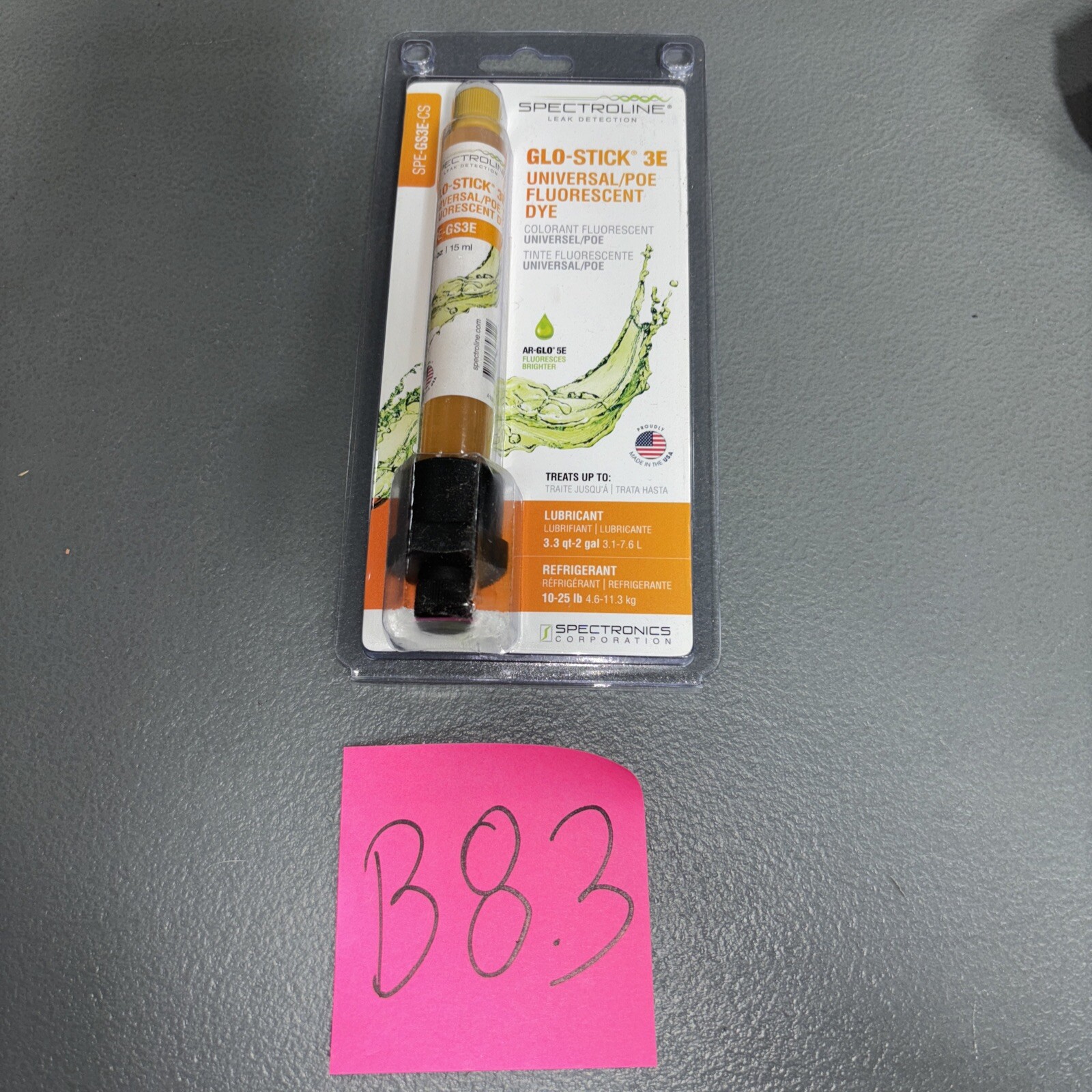 Spectroline Spe-Gs3e-Cs Fluorescent Refrigerant Leak Detection Dye