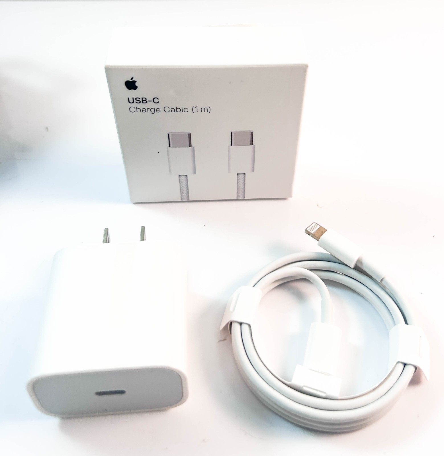 Apple 20W USB-C Fast Charger & C-Lightning & C -C Power Charge Bundle For iPhone