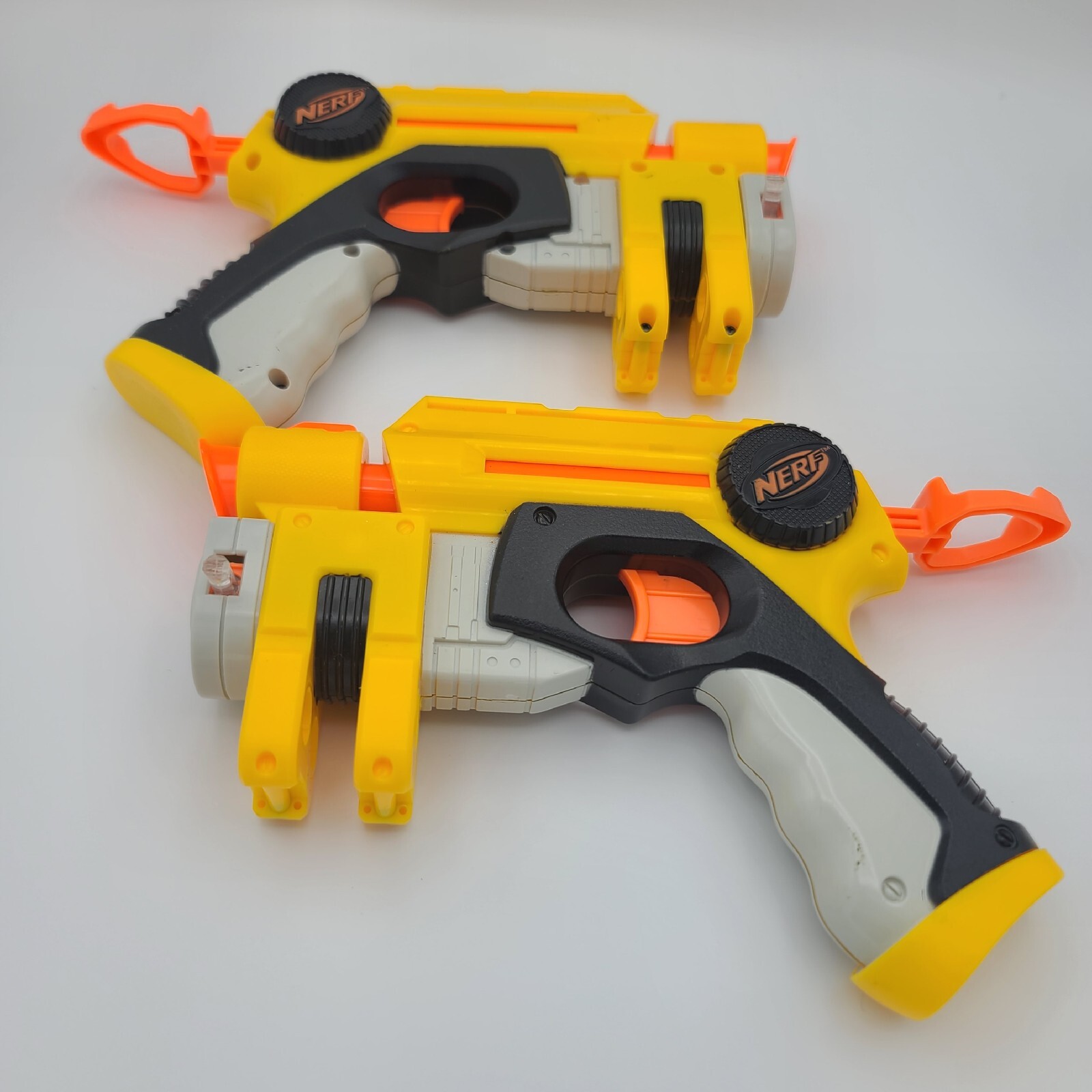 2004 Nerf N Strike EX3 Nite Finder Yellow Gun Pistol Laser Toy Hasbro Set of 2