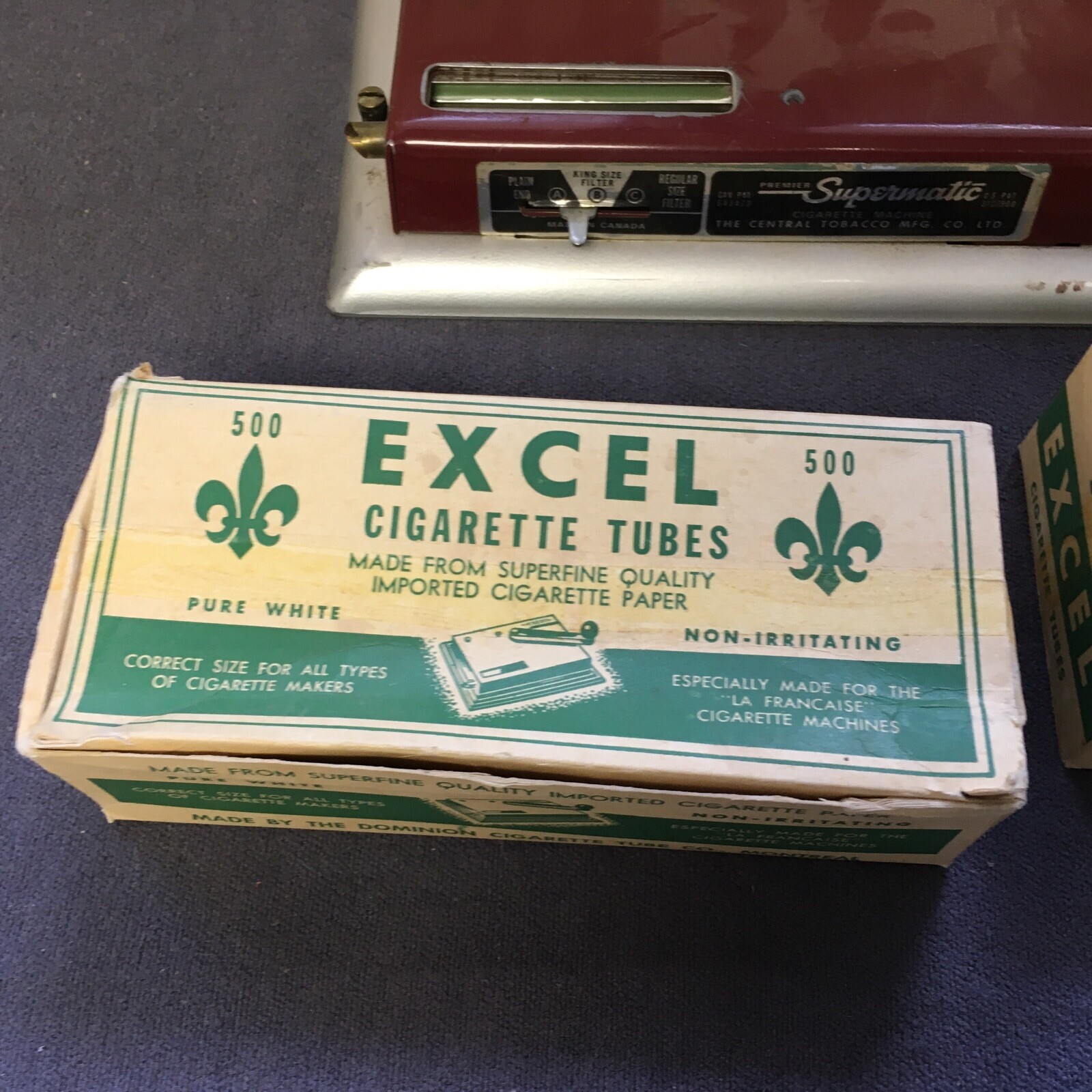 Vintage Premier Suprematism Cigarette Roller And Tubes Used Untested