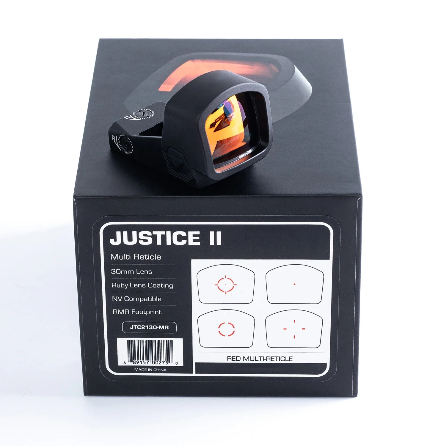 Original Optics Justice II RMR 1x30 Multi Reticle Red 6 MOA Red/Green Dot Sight