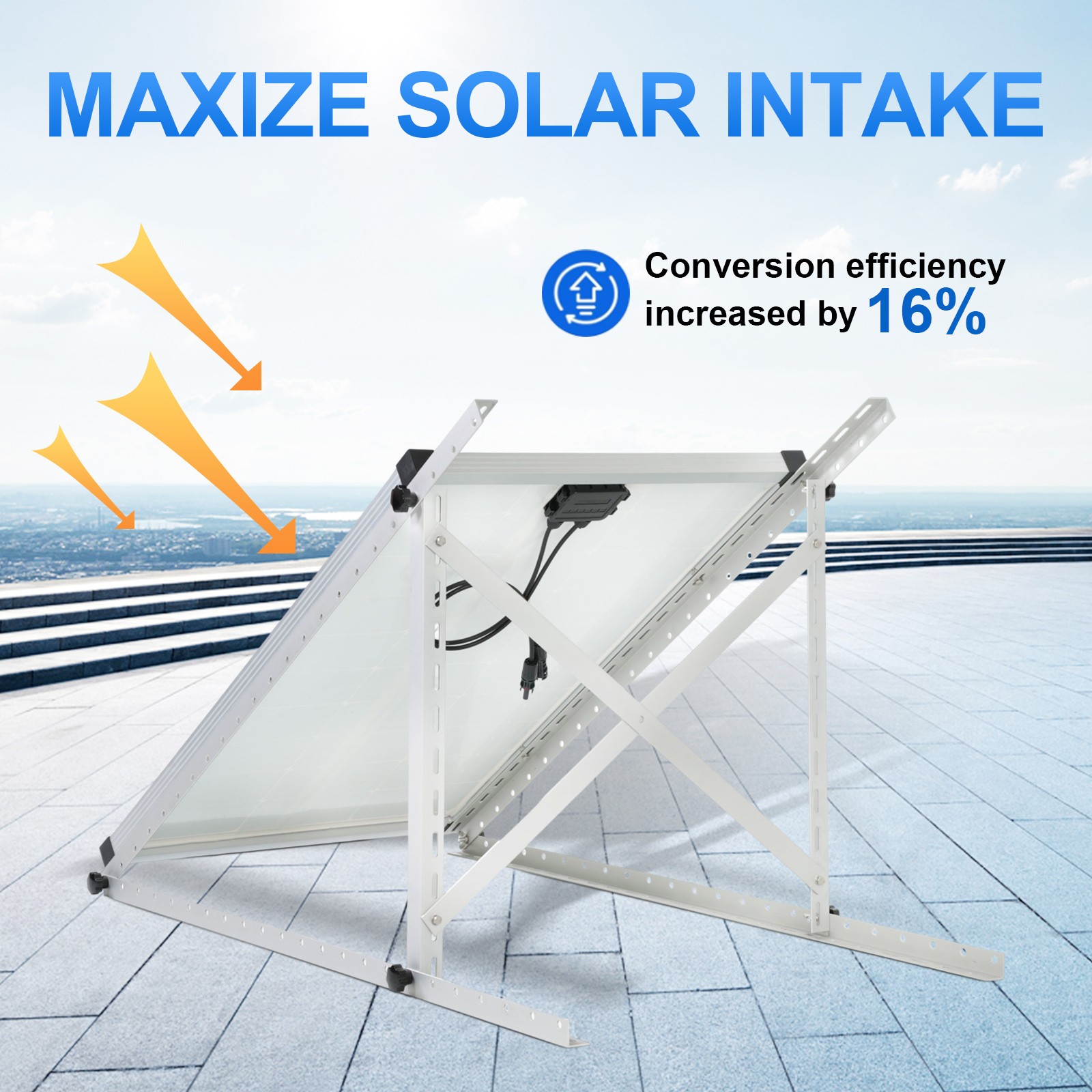 45inch (1Set) Upgrade Adjustable Solar Panel Brackets PV System Roof RV