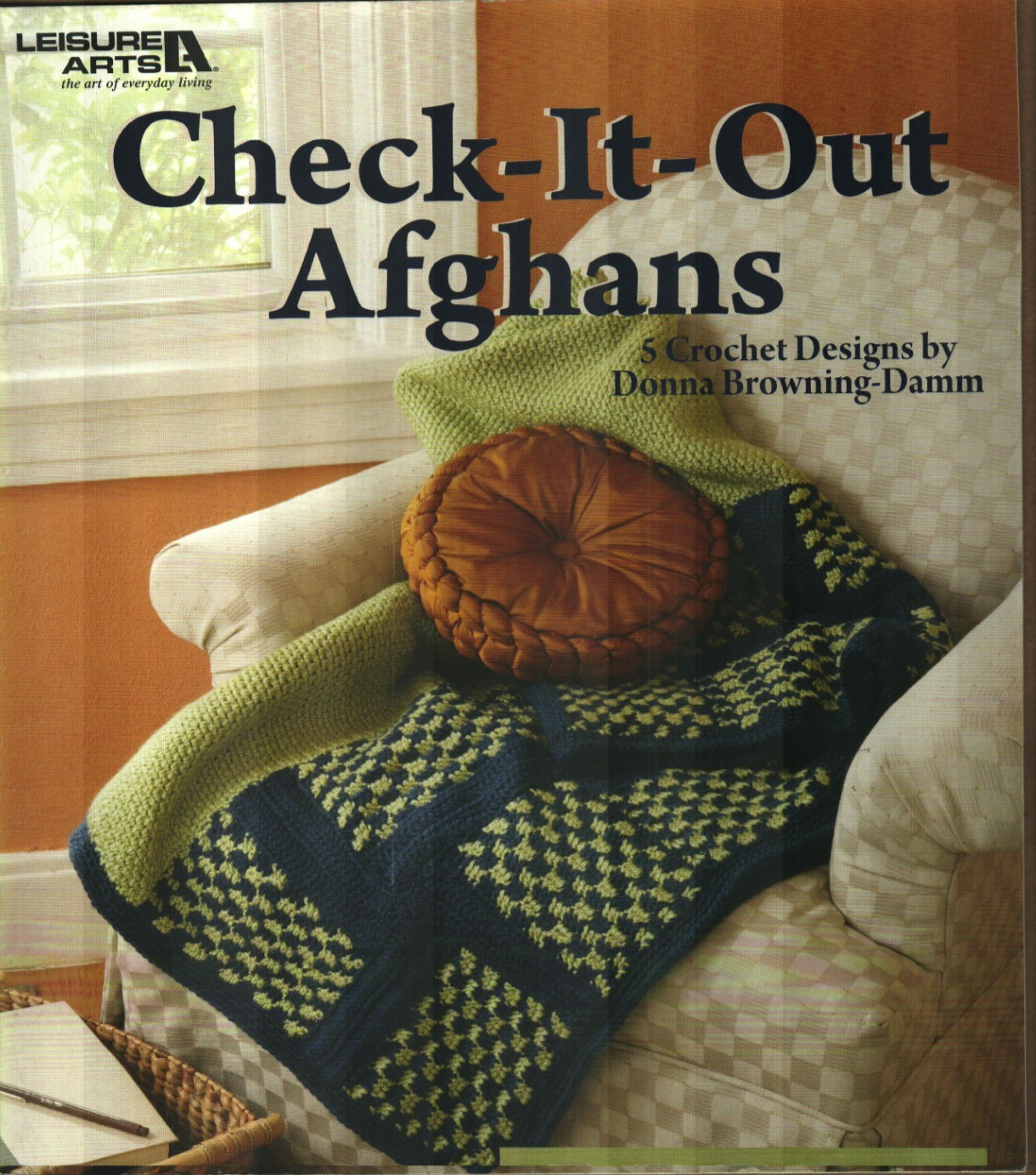 NEW CHECK-IT-OUT AFGHANS LEISURE ARTS 5 DESIGNS CROCHET PATTERN BOOK