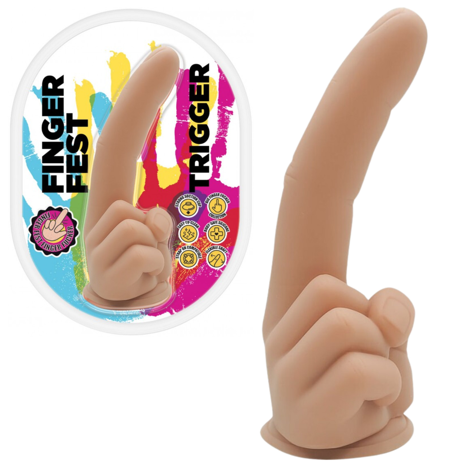 Finger Shaped Realistic Dildo Suction Cup Dong Flexible Shaft Unique Sex Toy