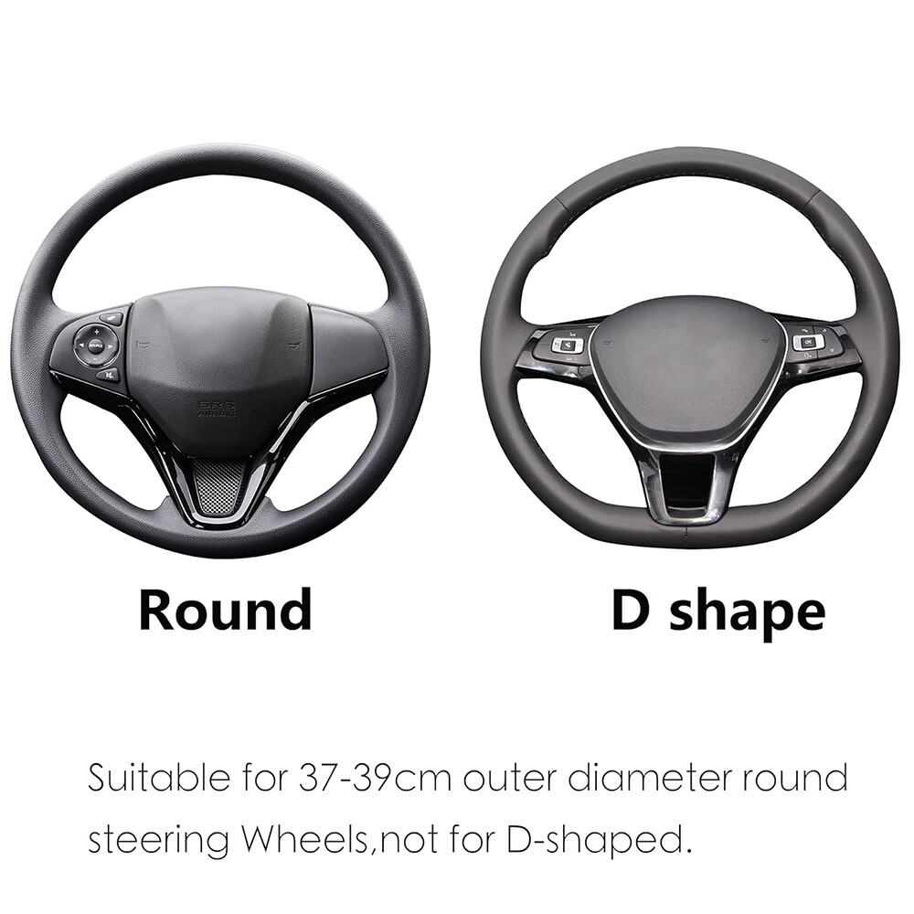 Customized Large-Size Car Steering Wheel Cover fits FORD F-150 Leather Protector