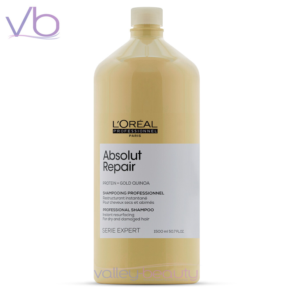 L'OREAL Absolut Repair Protein + Gold Quinoa Shampoo | Dry, Damaged Hair 1500ml