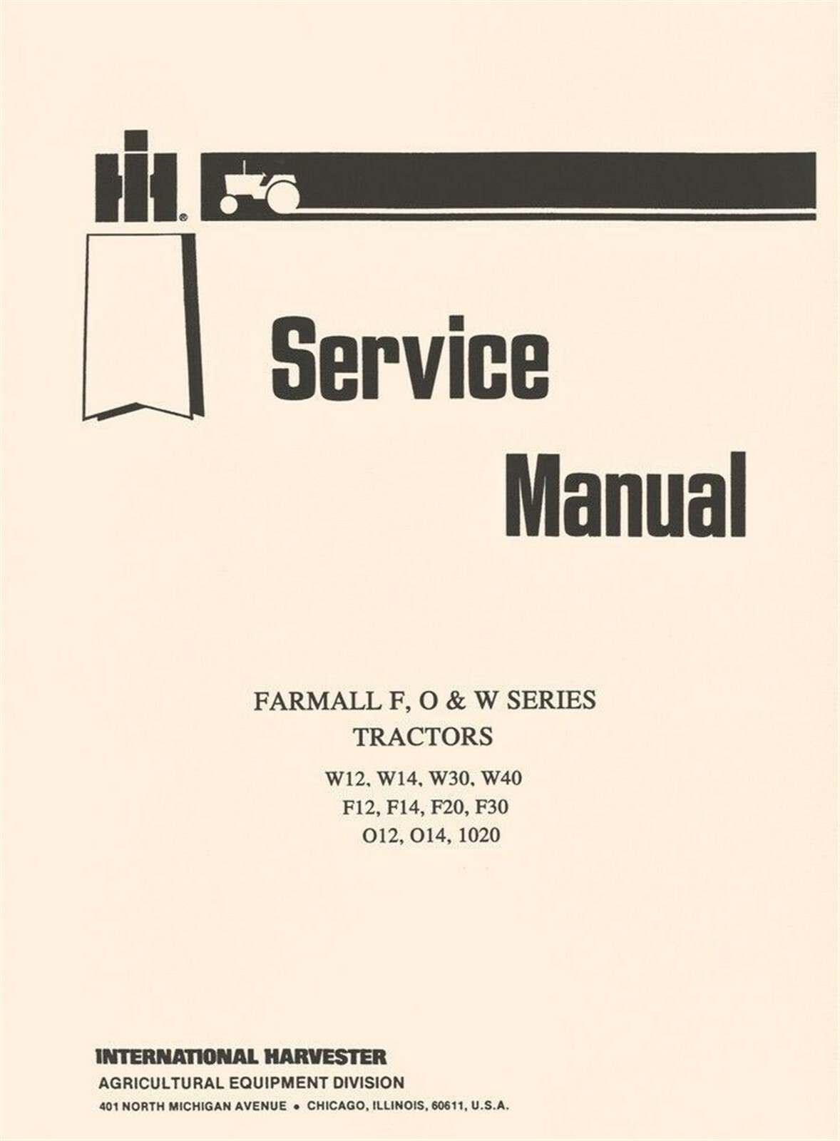 International Farmall Deering F12 F14 F20 F30 F-12 F-14 F-20 F-30 Service Manual