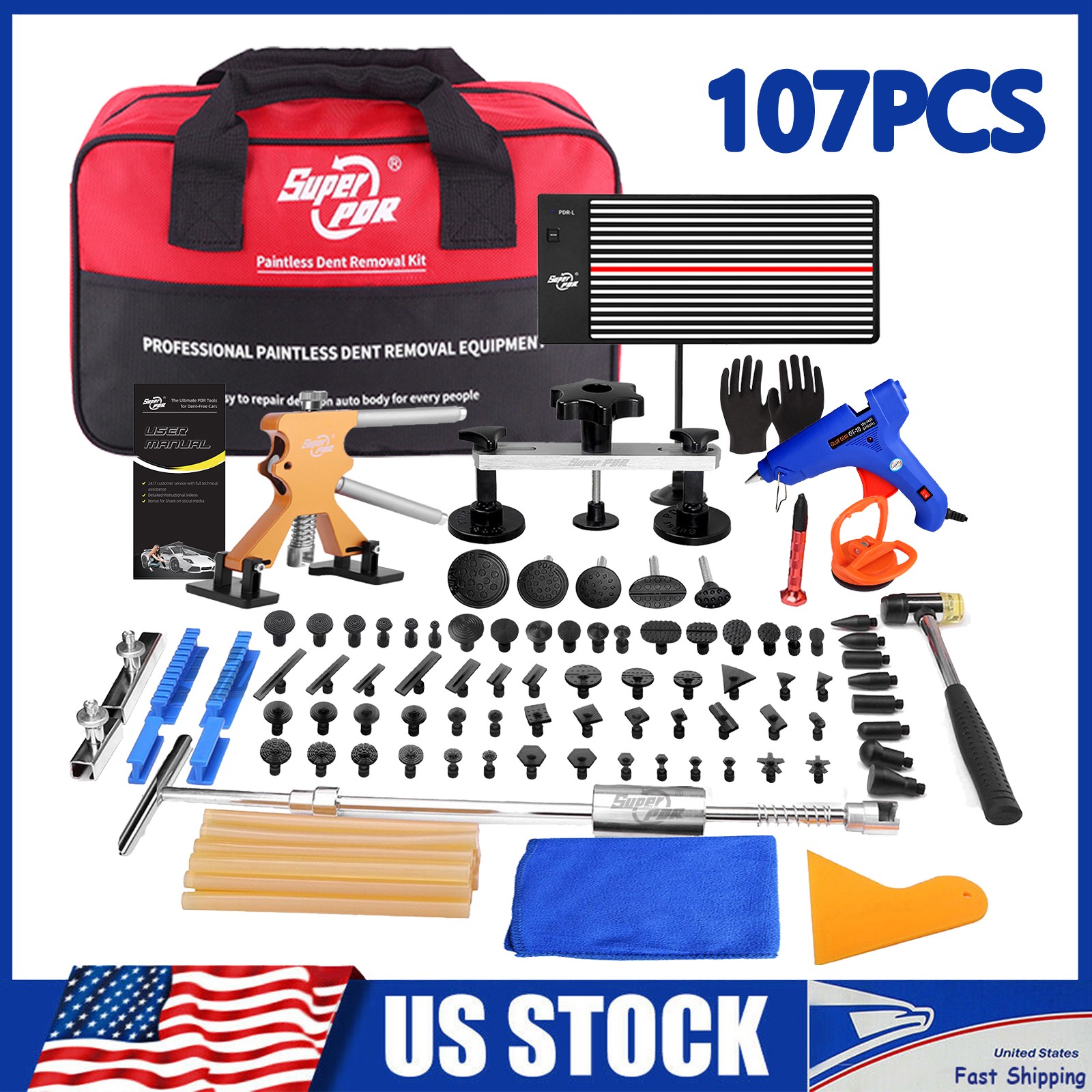 PDR Car Repair Kit Auto Body Dent Puller Bridge Lifter Paintless Hail Remover