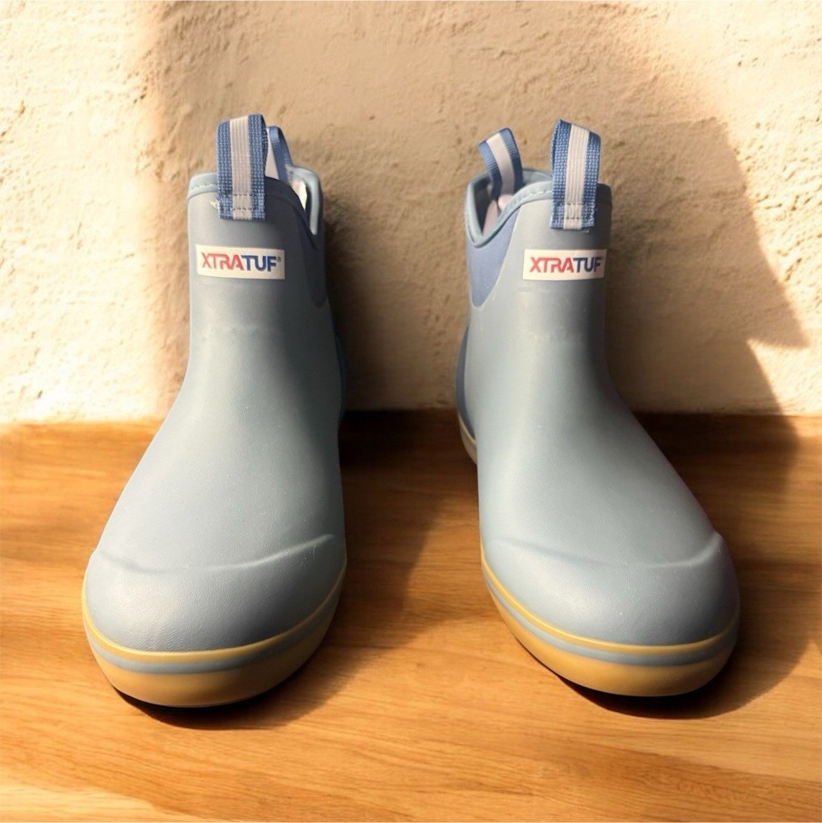 Xtratuf Waterproof Non-Slip Fisherman Boots Light Blue Rubber Ankle Pull On Men