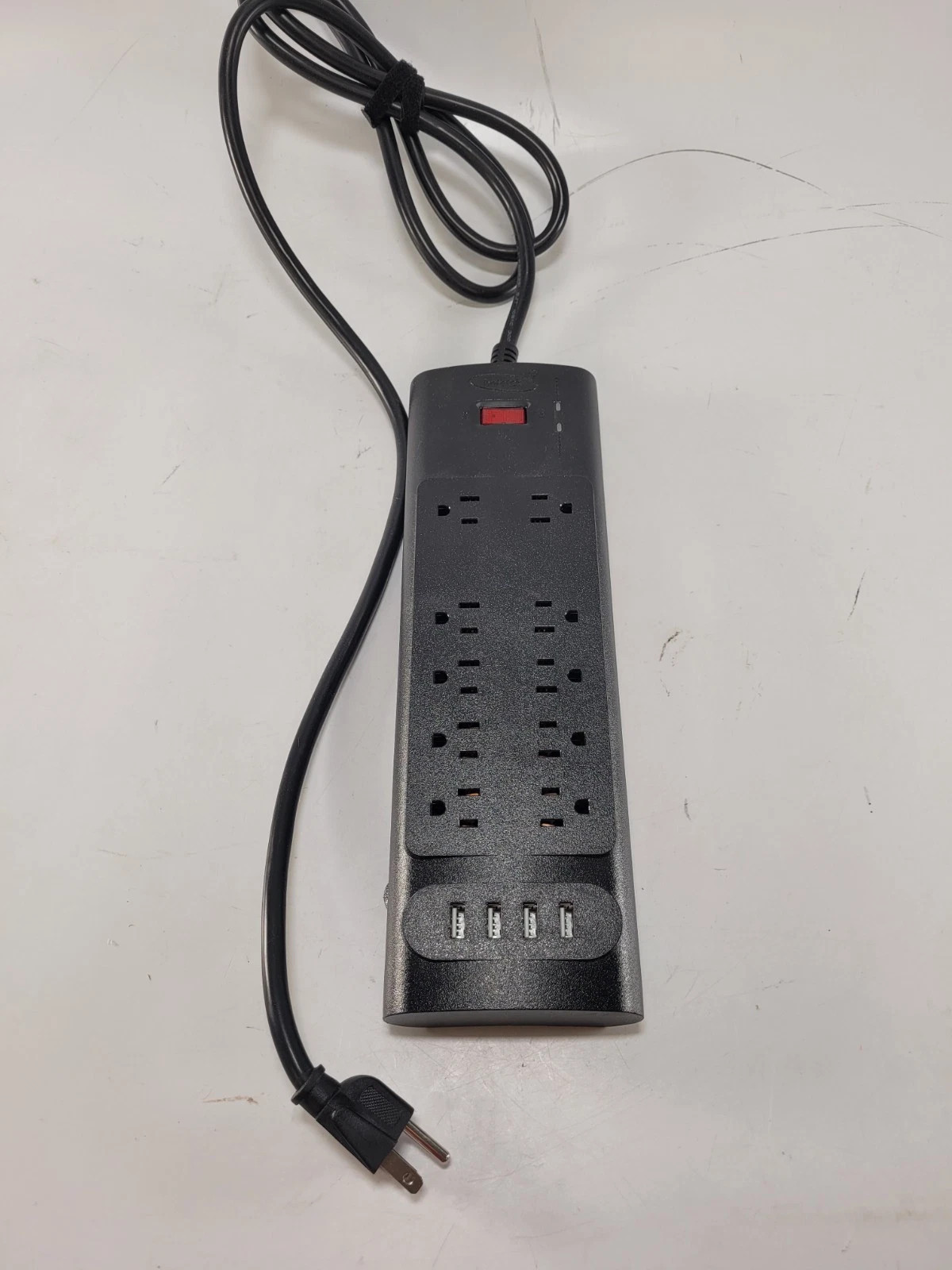 BLACK - BOTOTEK SURGE PROTECTOR 10 AC OUTLETS 4 USB PORTS 1875W/15A 6 FEET