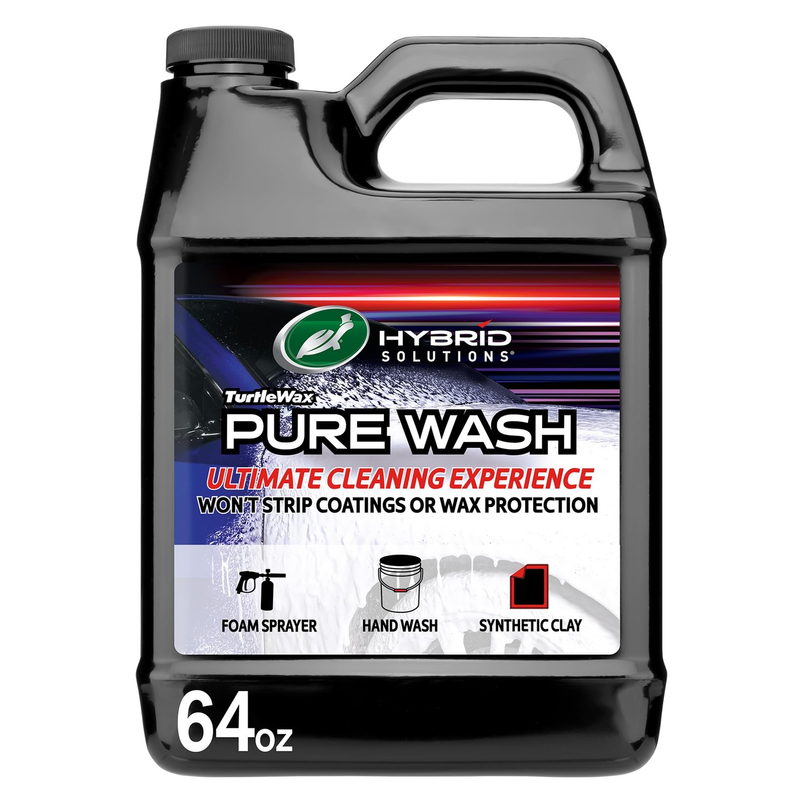 Turtle Wax Hybrid Solutions Pure Wash, pH Neutral 64 Fl Oz (Pack of 1), Black