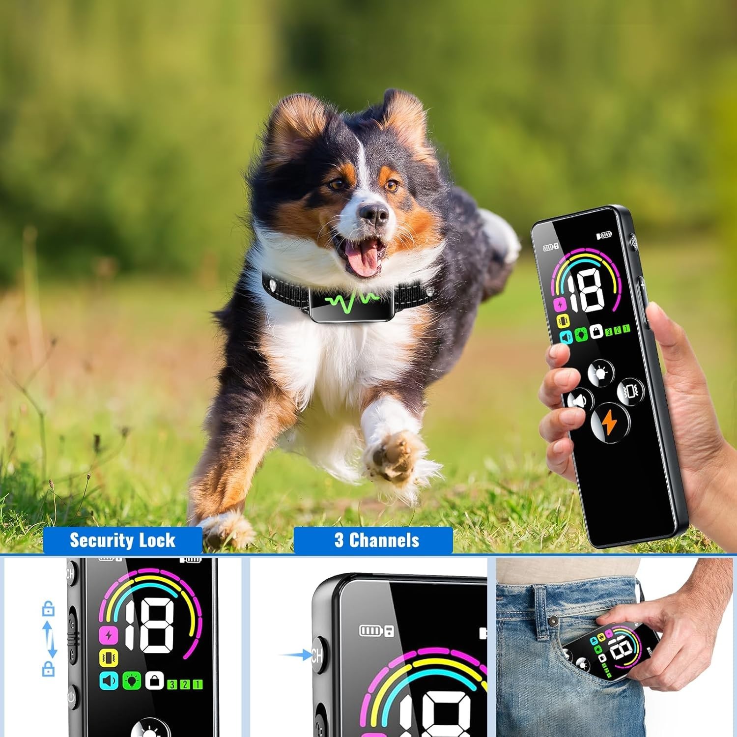 All-Breed Dog Training Collar with Remote Control - 4 Modes & Waterproof Design