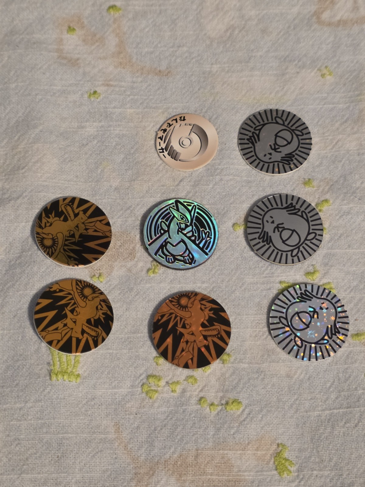 8 PC Lot Vintage Rare 90s Lugia Pokemon Deck Token Coins and Counters