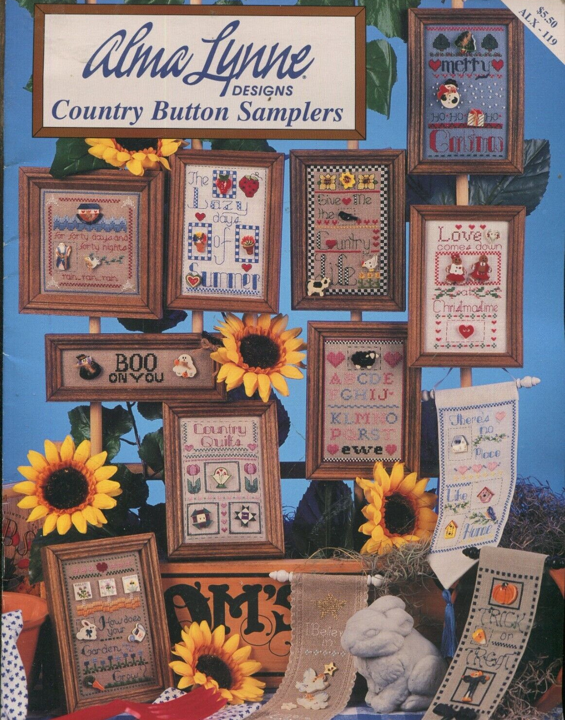 Country Button Samplers Cross Stitch  Booklet Alma Lynne