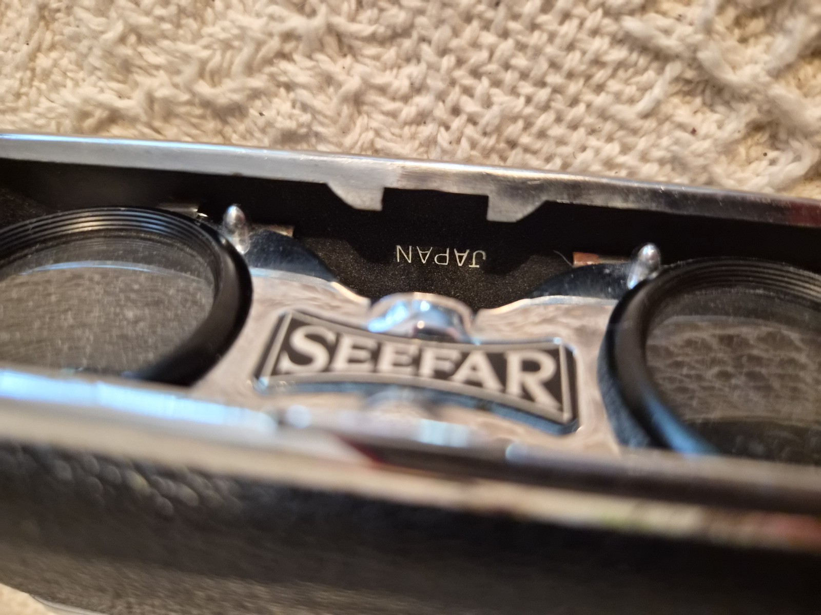 Seefar Compact Folding Opera Glasses Binoculars Black/Silver, Made In Japan