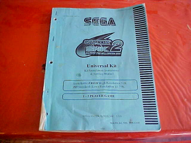 SEGA CAPCOM VS SNK2 UNIVERSAL KIT MANUAL NO. 999-1318 (BOOK768)