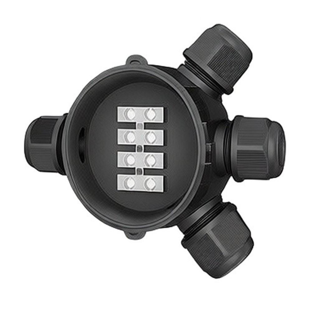 Compact IP68 Junction Box 110x72mm Black Plastic for Wet or Dry Environments