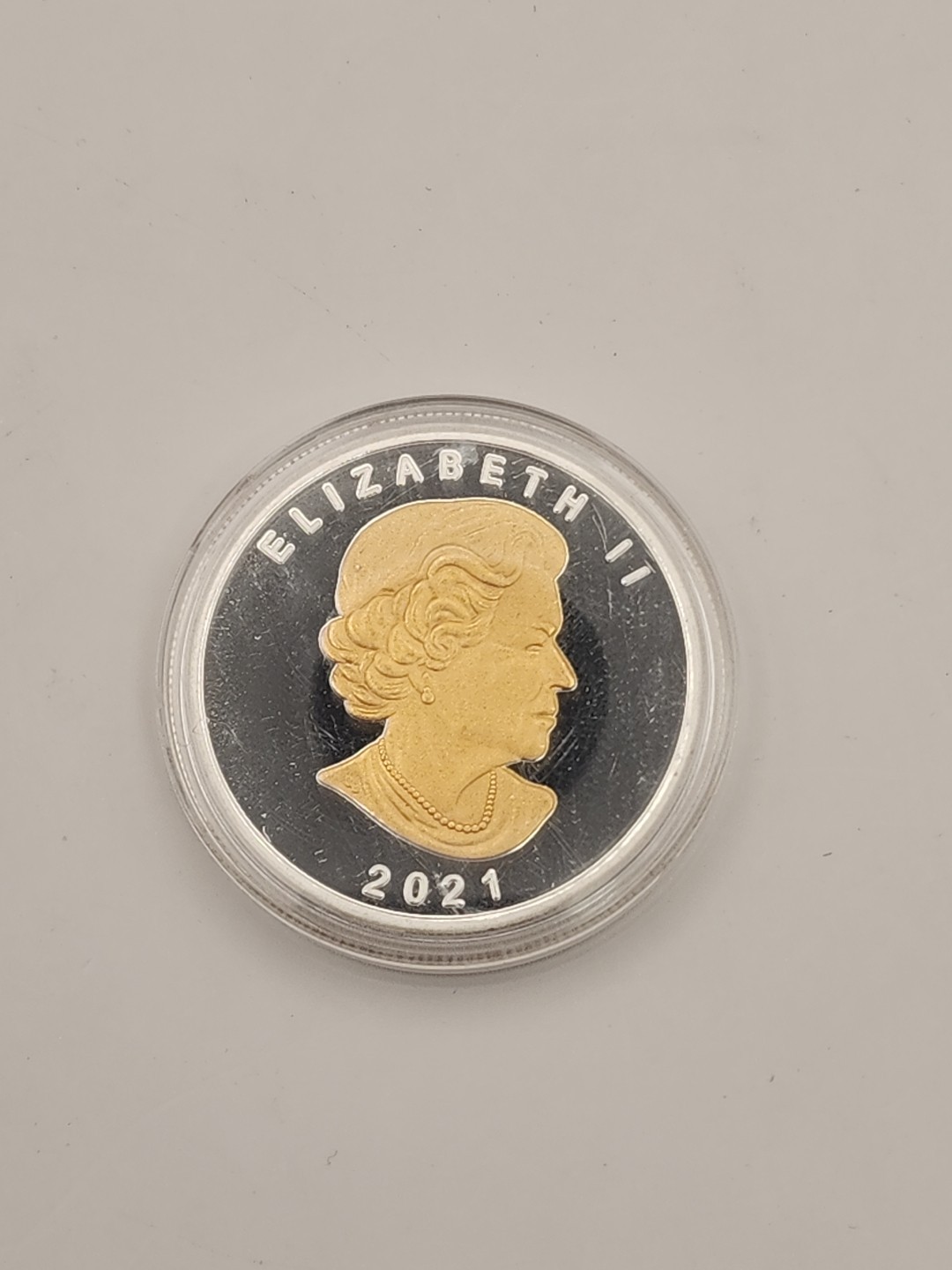 2021 Canada Elizabeth II 2 TONE 24k 999 Silver Clad Plated Edt In Capsule - Read