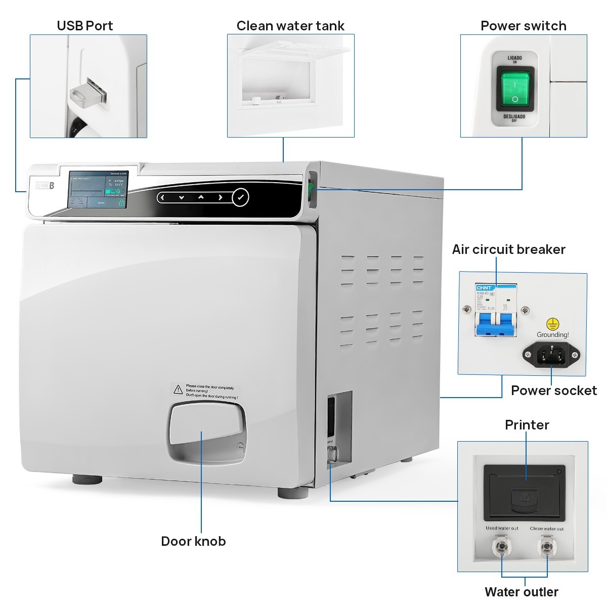 Dental Delivery Unit Air Compressor/Class B steam sterilizer built-in printer