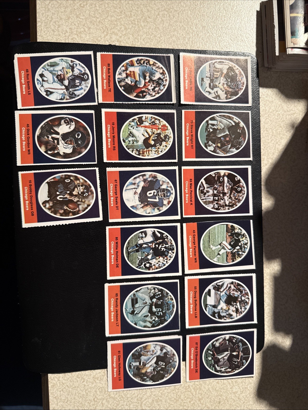 1972 Sunoco Football Stamps Chicago Bears Lot of 15 Different Douglass Buffone