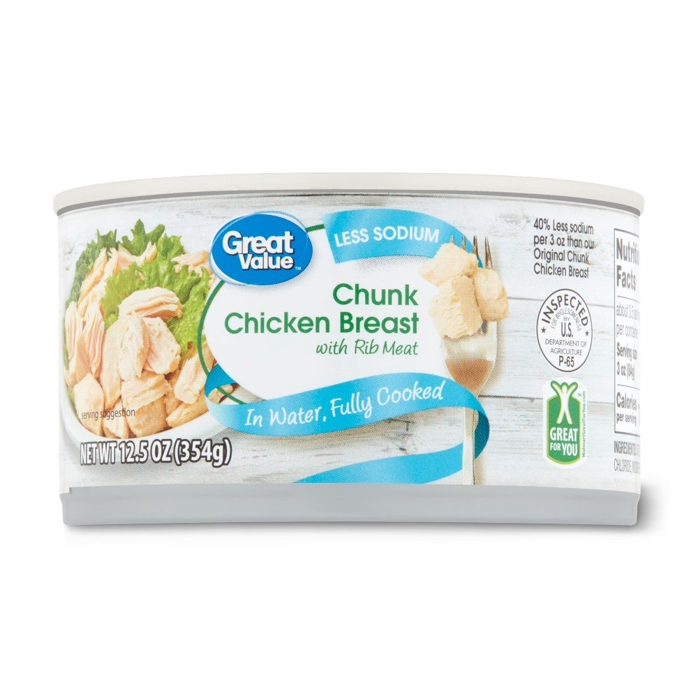 Canned Chicken Breast Chunk in Water Fully Cooked Low Sodium 12.5 oz