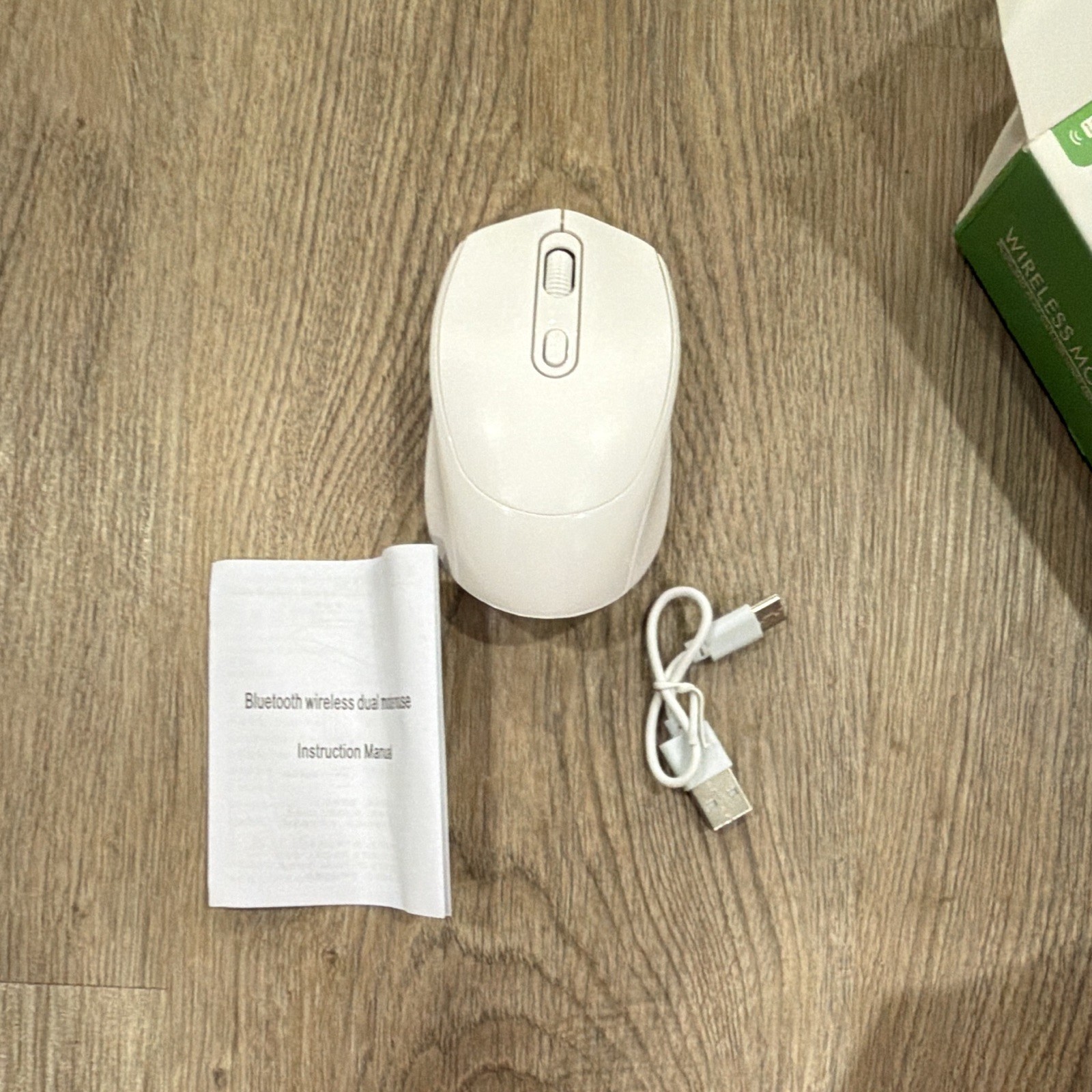 Rechargeable Wireless Bluetooth Optical Mouse 1600 DPI 3-Button White