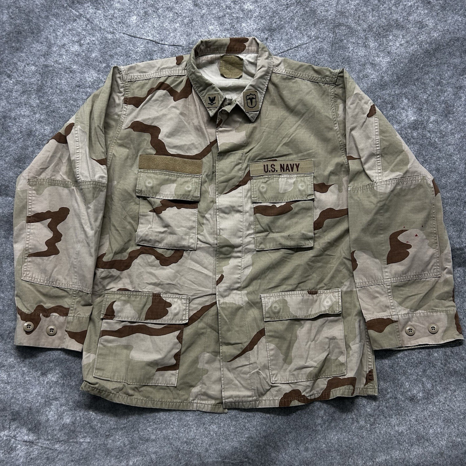 U.S. Navy Desert Camouflage Field Jacket Shirt Military Issue Large Regular