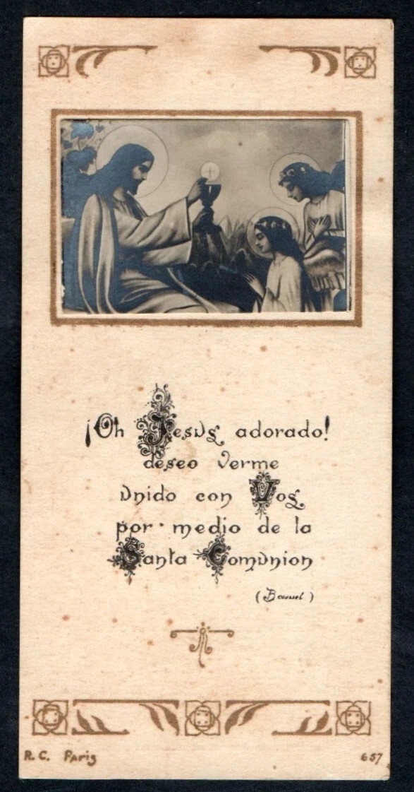Holy card antique de Jesus santino image pieuses estampa
