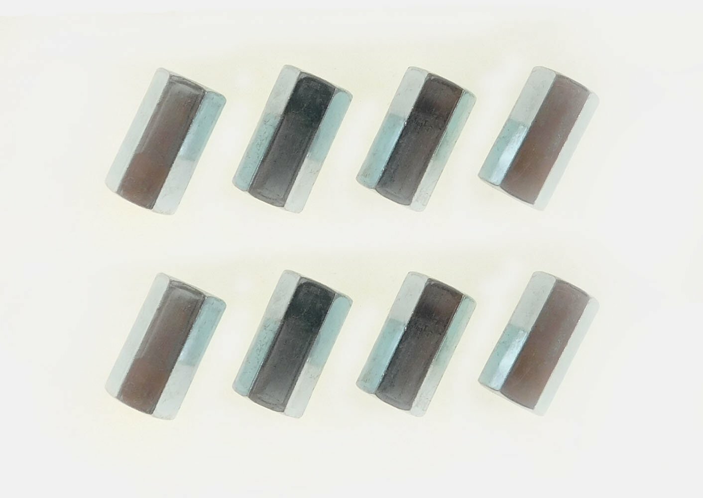 8 Pack 1/2-20 X 1-1/4" Long Fine Thread Hex Coupling Nut with Zinc Plate