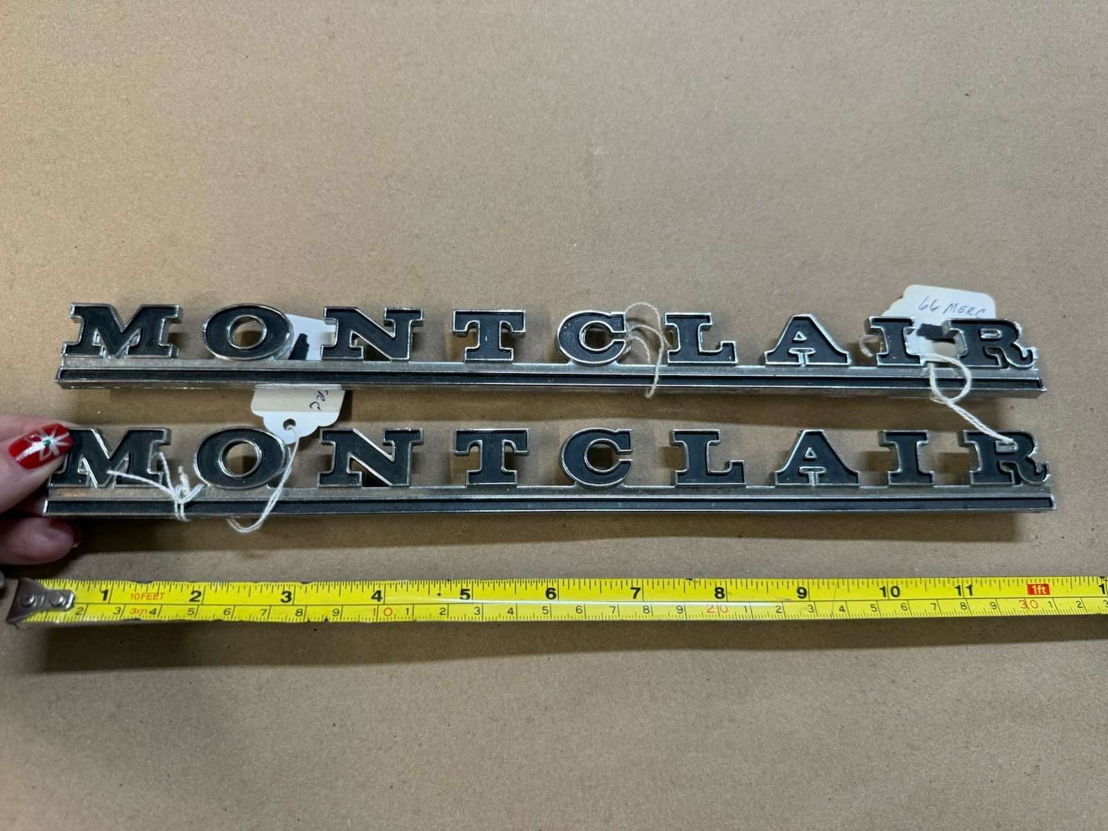 66 1966 Mercury Montclair Quarter Panel Emblems Pair OEM NICE!