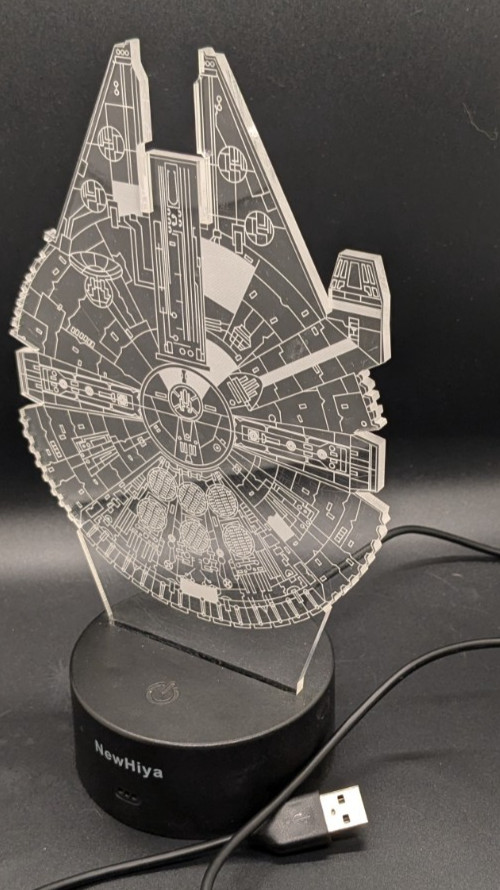 Star Wars Millennium Falcon Night Light 3D LED Multicolor + USB Cord Lamp