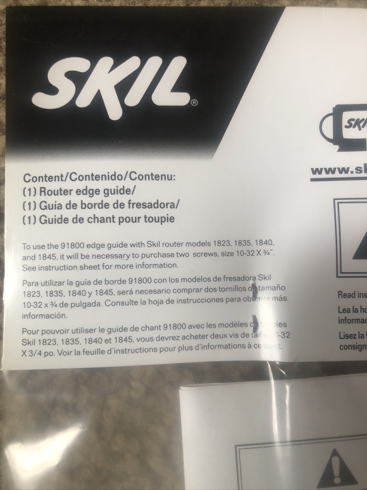 SKIL 91800 Router Edge Guide