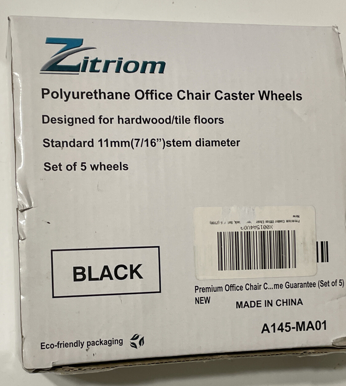 Zitriom Polyurethane 4 Office Chair Caster Wheels Standard 11mm Black Missing 1