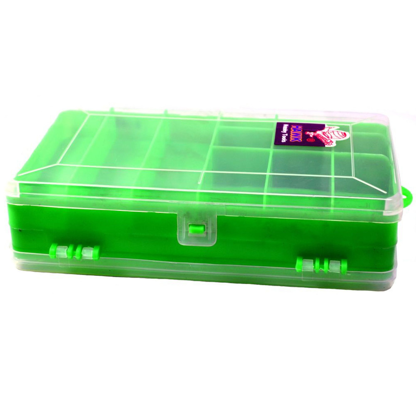 HAWK ( MJ4600 ) 12 Compartment Storage Bead Box double sided home craft school
