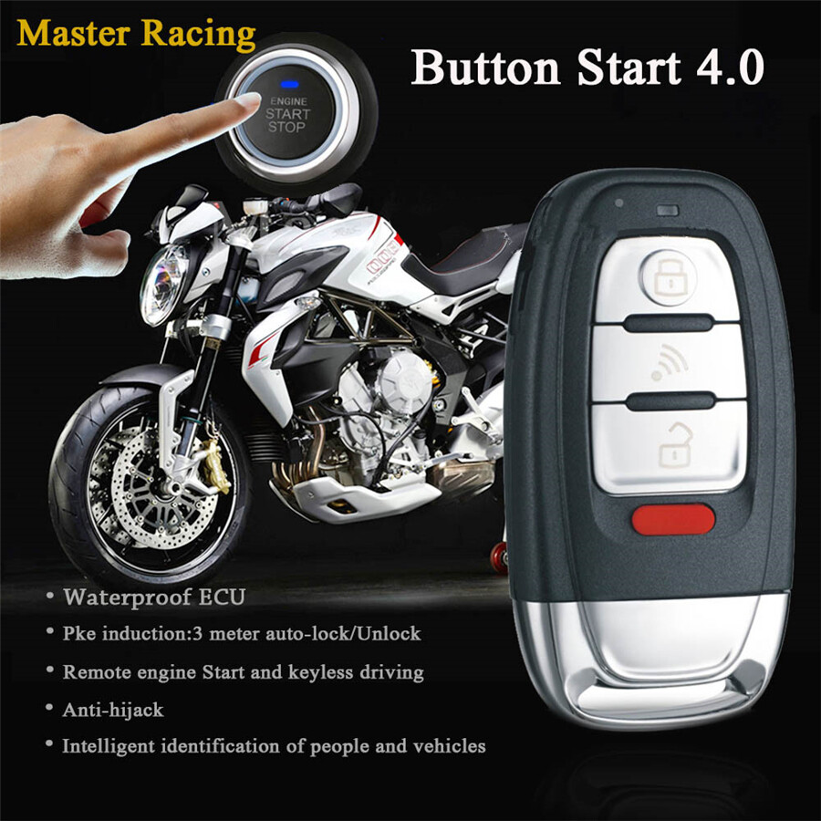 Car Engine Ignition Push Button Remote One Key Start Alarm System Security Kits