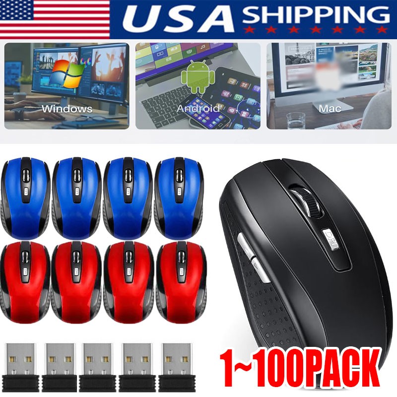 Wireless Optical Mouse Mice 2.4GHz USB Receiver For Laptop PC Computer DPI lot
