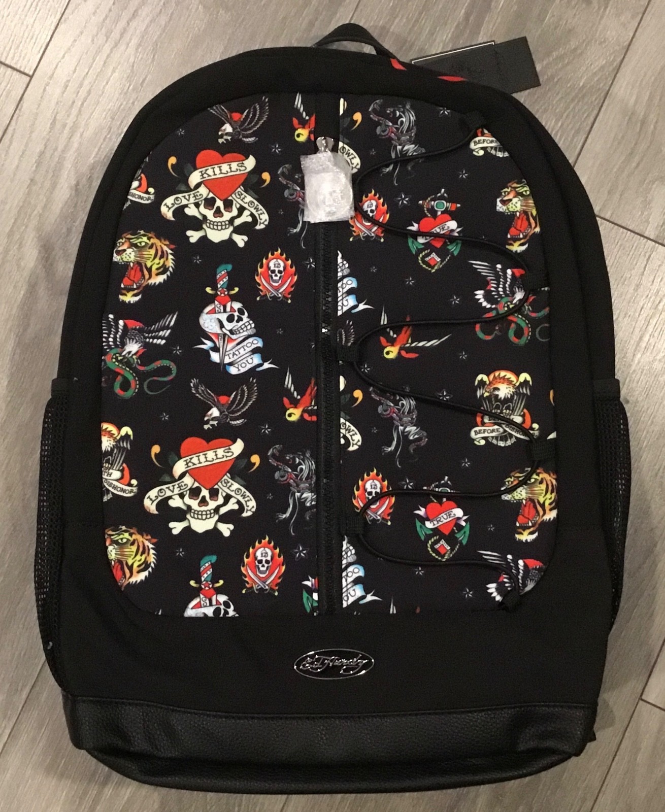 ED HARDY Backpack, Full Size, Tattoos, 18”x13”x6”, New With Tags