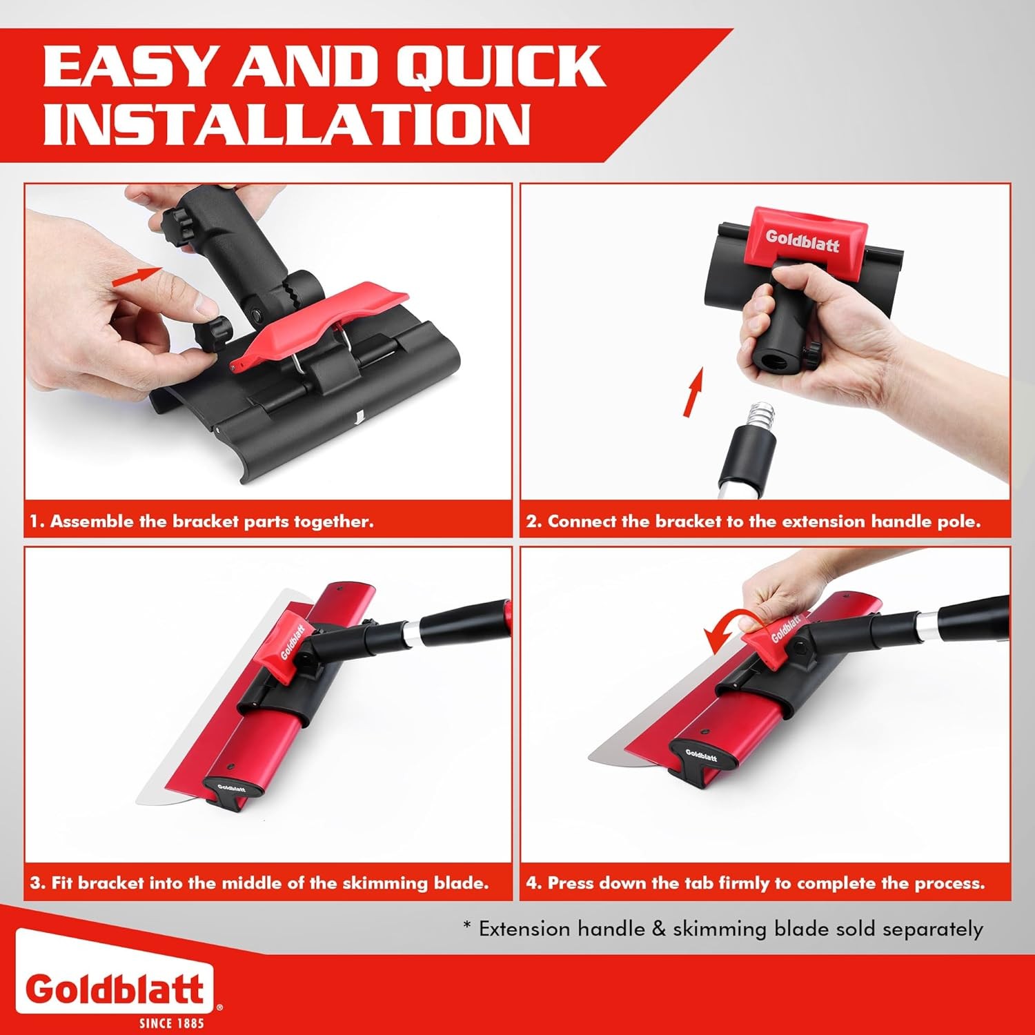 Goldblatt Multi-Angle Adjust Handle Adapter Drywall Skimming Blade Quick Release