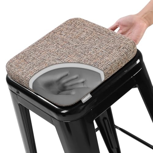 Memory Foam Bar Stool Cushion 1 Piece, Modern Light Brown Square-1 Pcs