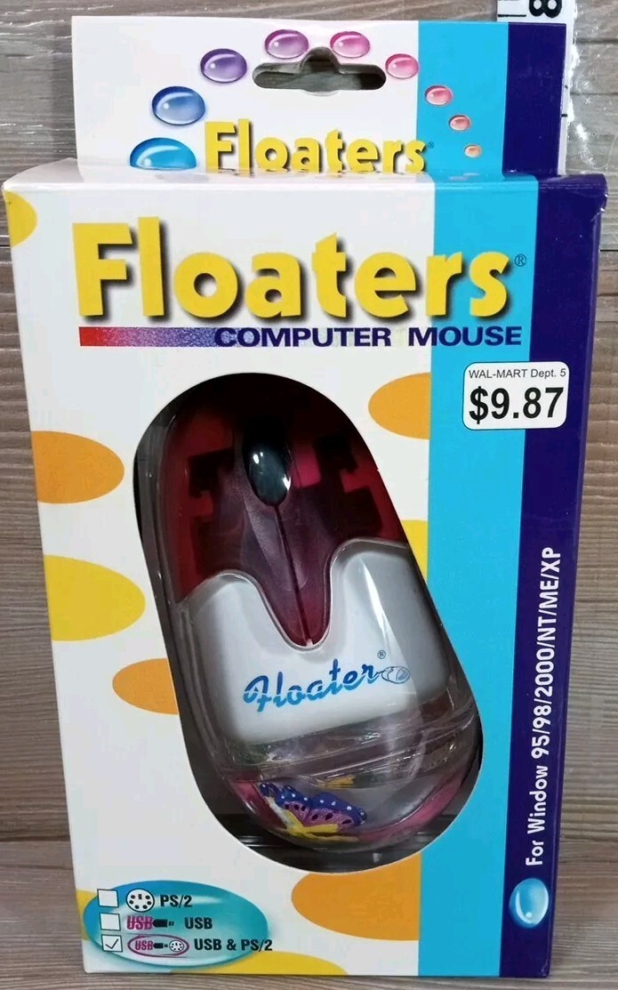 Floaters Computer Mouse USB & PS/2 Butterfly Flower Corded in Original Packaging