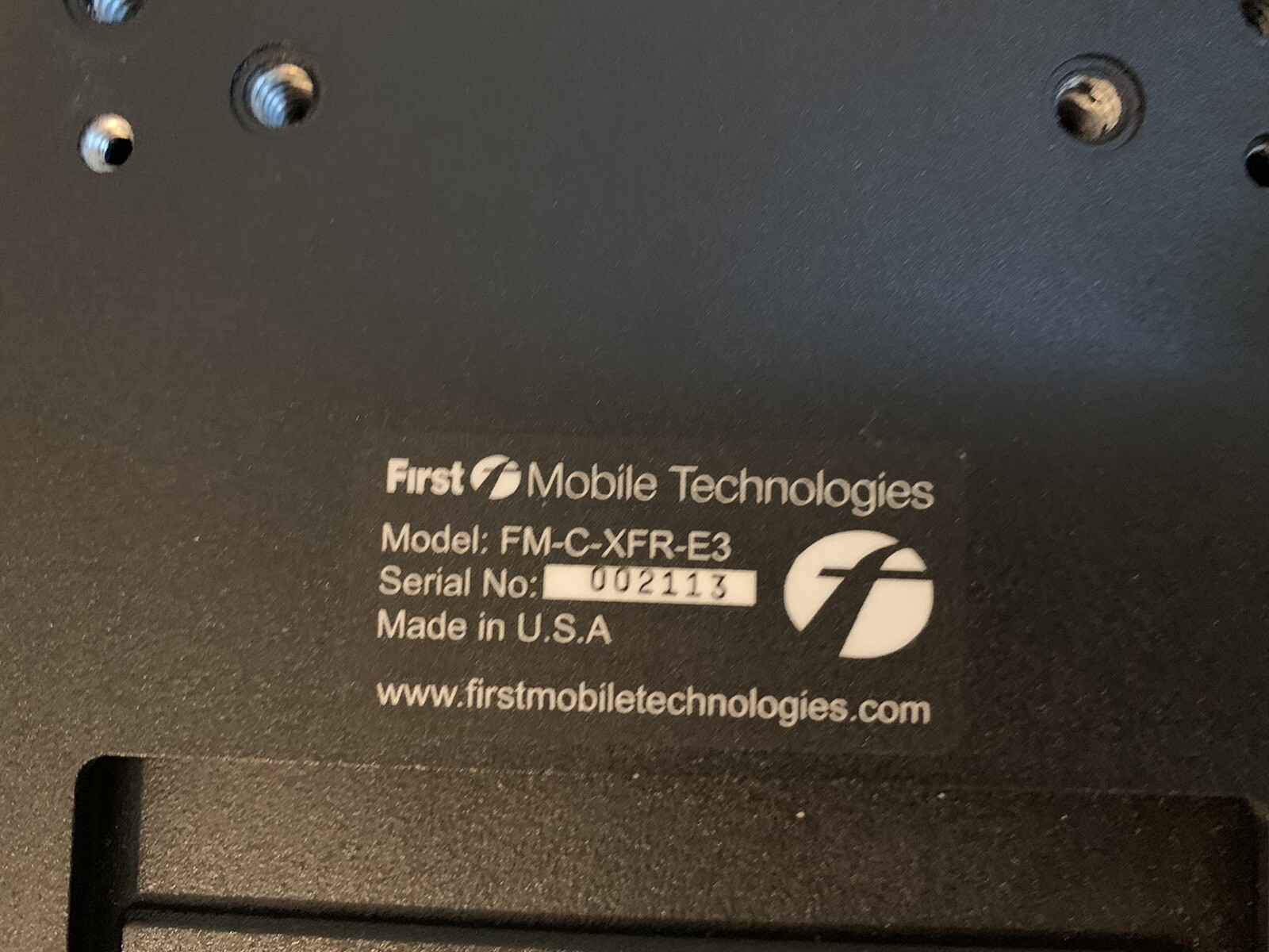 First Mobile Technologies Docking Station FM-C-XFR-E3 First Cradle