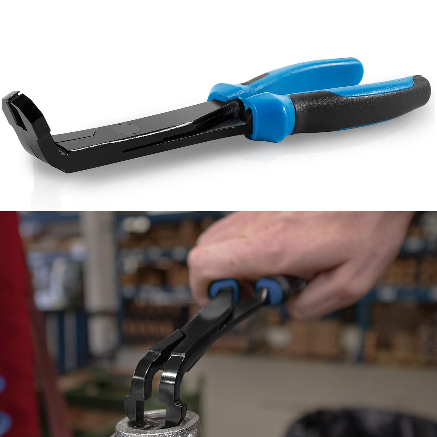 70301 Heavy Duty Angled U-Joint Snap Ring Pliers 8'' 75 Degree for Trucks, Cars