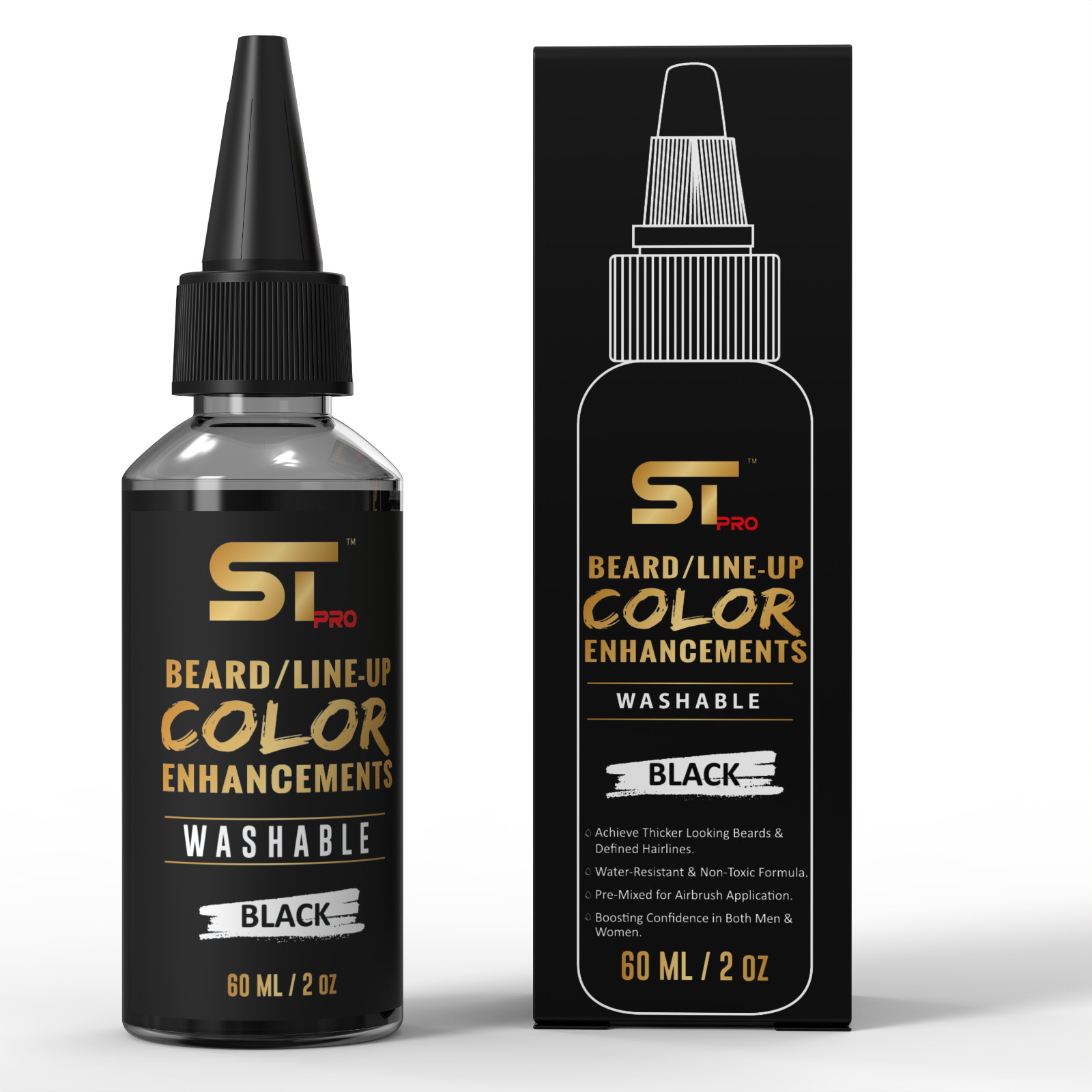 Supreme Trimmer Airbrush Ink 60ML | Barber Hair & Beard Line-Up Spray | Black