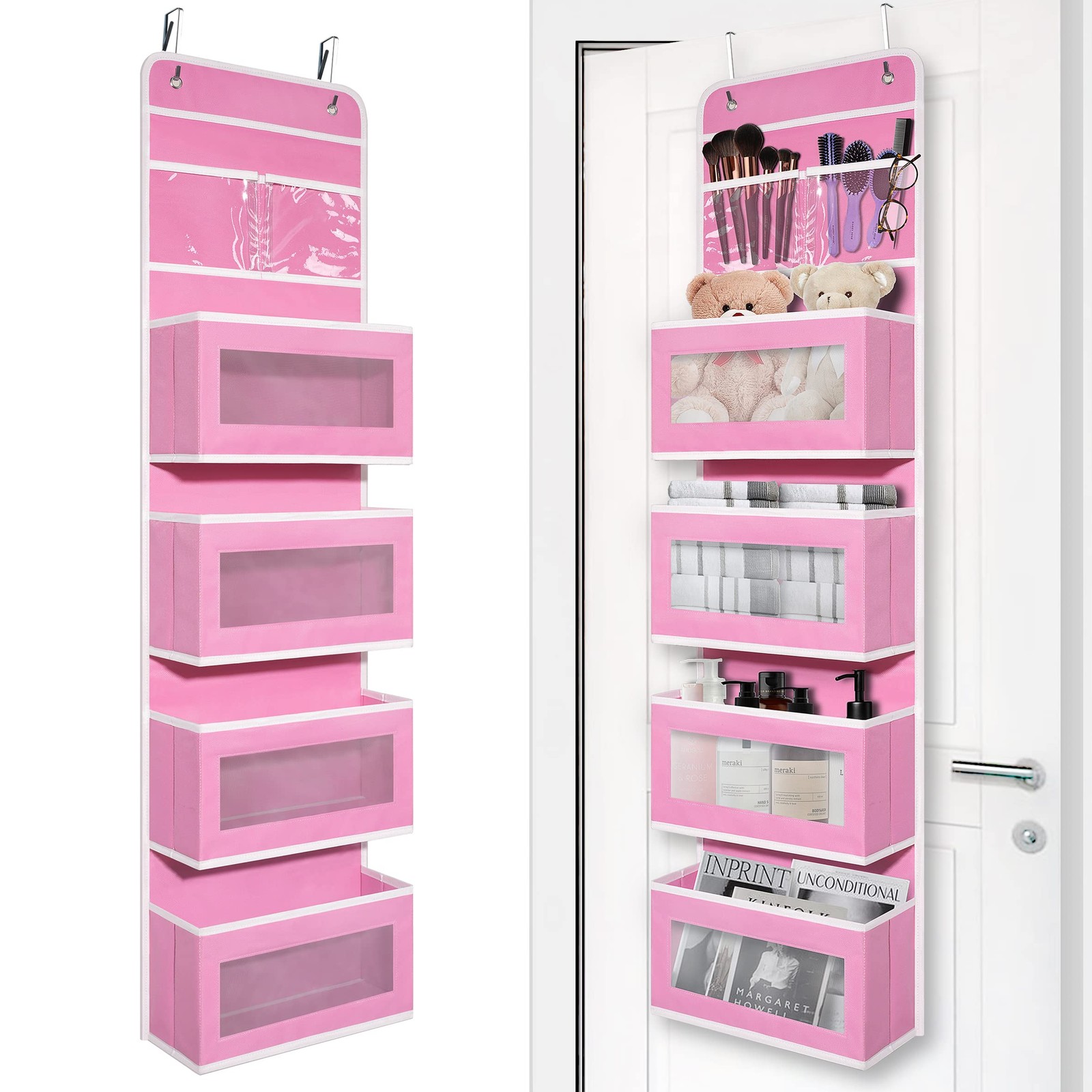 Over Door Organizer with 4 Large Capacity Pockets, Hanging Organizer Storage ...