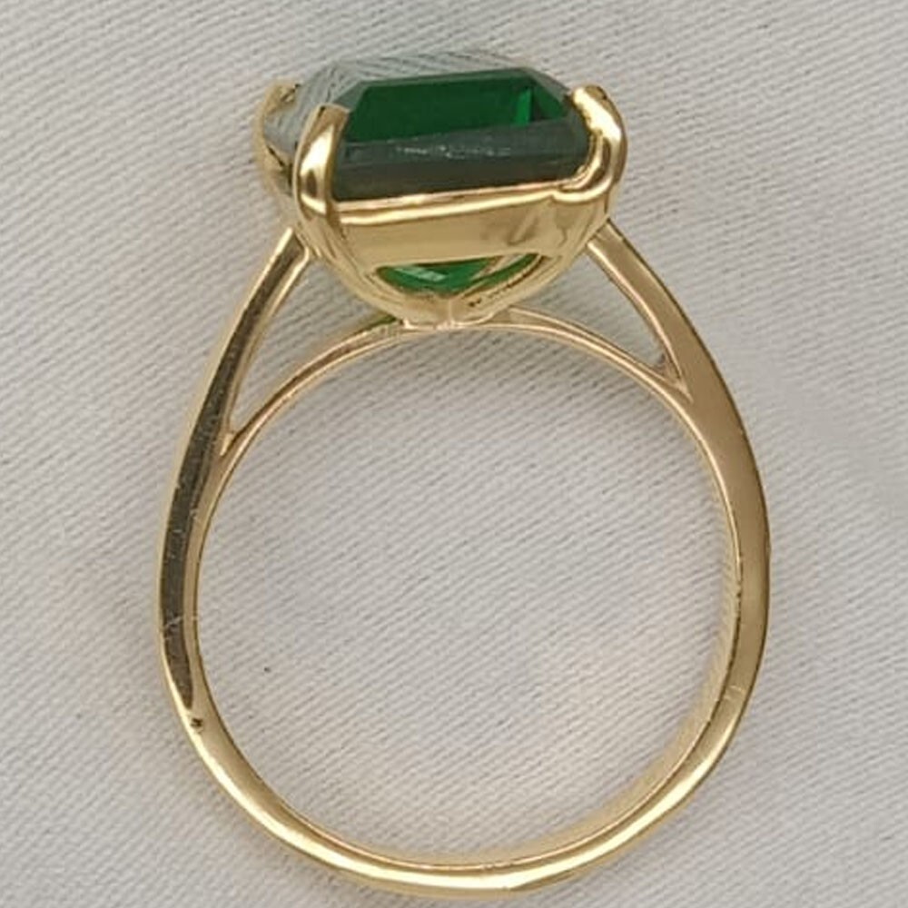 6.00Ct Emerald Natural Emerald & Diamond 100% 14k SOLID Yellow Gold Wedding Ring